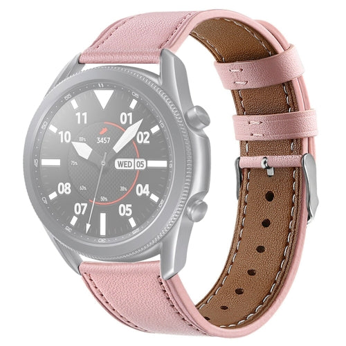 For Galaxy Watch 3 45mm Leather Replacement Strap Watchband(Pink)