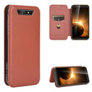 For Blackview BV5500 / BV5500 Pro / BV5500 Plus Carbon Fiber Texture Magnetic Horizontal Flip TPU + PC + PU Leather Case with Card Slot(Brown)