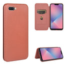 For OPPO A5(AX5) / A3s / A12e Carbon Fiber Texture Magnetic Horizontal Flip TPU + PC + PU Leather Case with Card Slot(Brown)