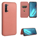 For OPPO Reno3 5G / Find X2 Lite Carbon Fiber Texture Magnetic Horizontal Flip TPU + PC + PU Leather Case with Card Slot(Brown)