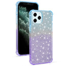 For iPhone 12 / 12 Pro Gradient Glitter Powder Shockproof TPU Protective Case(Blue Purple)