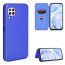 For Huawei nova 6 SE / nova 7i Carbon Fiber Texture Magnetic Horizontal Flip TPU + PC + PU Leather Case with Card Slot(Blue)