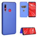 For Huawei Honor 10i / 20i Carbon Fiber Texture Magnetic Horizontal Flip TPU + PC + PU Leather Case with Card Slot(Blue)