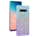 For Samsung Galaxy S10 Plus Gradient Glitter Powder Shockproof TPU Protective Case(Blue Purple)