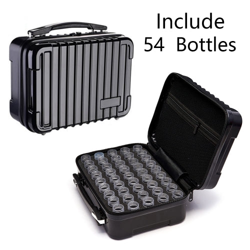 54 Slots Diamond Painting Accessories Diamond Embroidery Bead Storage Bottle Multi-function Handbag Tools Kits, Style:Contains 45 Small Bottles(Black)