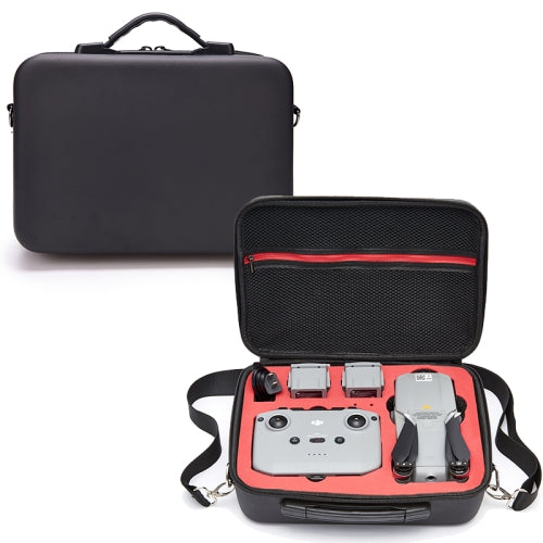 For DJI Mavic Air 2 Portable PU Shoulder Storage Bag Protective Box(Black Red)