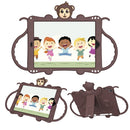 For iPad Pro 10.5 Cartoon Monkey Kids Tablet Shockproof EVA Protective Case with Holder & Shoulder Strap & Handle(Brown)