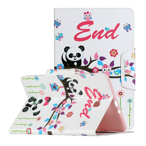 For Samsung Galaxy Tab E 9.6 / T560 Painted Pattern Horizontal Flip Leather Case with Holder(Panda)