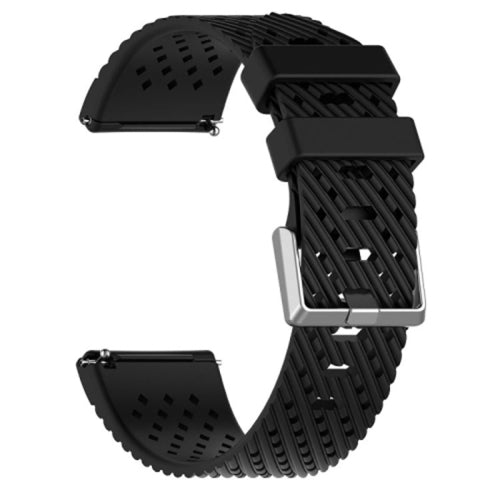 For Fitbit Versa / Versa 2 / Versa Lite 23cm Breathable Fashion Silicone Strap(Black)
