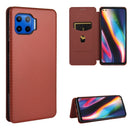 For Motorola Moto G 5G Plus Carbon Fiber Texture Magnetic Horizontal Flip TPU + PC + PU Leather Case with Rope & Card Slot(Brown)