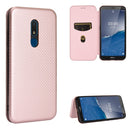 For Nokia C3 Carbon Fiber Texture Magnetic Horizontal Flip TPU + PC + PU Leather Case with Card Slot(Pink)