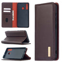 For Samsung Galaxy A21 2 in 1 Detachable Magnetic Horizontal Flip Genuine Leather Case with Holder & Card Slots & Wallet(Dark Brown)