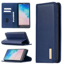For Samsung Galaxy S10+ 2 in 1 Detachable Magnetic Horizontal Flip Genuine Leather Case with Holder & Card Slots & Wallet(Blue)