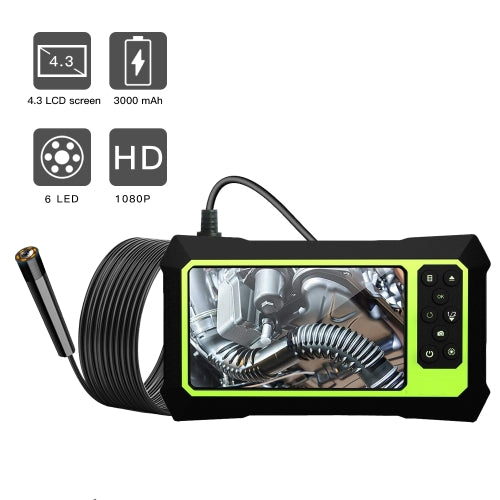 8mm 1080P IP68 Waterproof 4.3 inch Screen Dual Camera Digital Endoscope, Line Length:5m