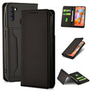 For Samsung Galaxy A11 Strong Magnetism Liquid Feel Horizontal Flip Leather Case with Holder & Card Slots & Wallet(Black)