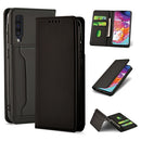 For Samsung Galaxy A70 Strong Magnetism Liquid Feel Horizontal Flip Leather Case with Holder & Card Slots & Wallet(Black)