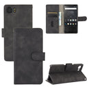 For BlackBerry Keyone Solid Color Skin Feel Magnetic Buckle Horizontal Flip Calf Texture PU Leather Case with Holder & Card Slots & Wallet(Black)