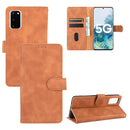 For Samsung Galaxy S20 5G Solid Color Skin Feel Magnetic Buckle Horizontal Flip Calf Texture PU Leather Case with Holder & Card Slots & Wallet(Brown)