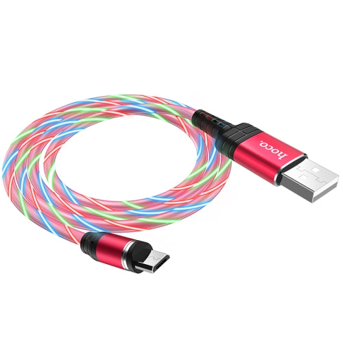 hoco U90 1m 2A USB to Micro USB Lngenious Streamer Charging Cable(Red)