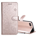 For iPhone 7 / 8 / SE 2020 Cat Bee Embossing Pattern Shockproof Horizontal Flip Leather Case with Holder & Card Slots & Wallet(Rose Gold)