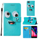 For iPhone SE 2020 / 8 / 7 / 6 Cross Texture Painting Pattern Horizontal Flip Leather Case with Holder & Card Slots & Wallet & Lanyard(Big Eyed)