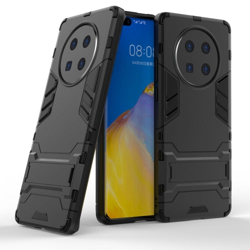 For Huawei Mate 40 Pro+ PC + TPU Shockproof Protective Case with Invisible Holder(Black)