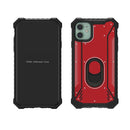 For iPhone 12 / 12 Pro Shockproof Metal + TPU + PC Combination Case with Ring Holder(Red)