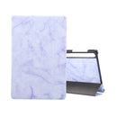 For Samsung Galaxy Tab S7+ / T970 Marble Texture Pattern Horizontal Flip Leather Case, with Three-folding Holder & Sleep / Wake-up Function(Purple)