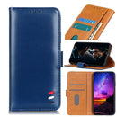For Samsung Galaxy A31 3-Color Pearl Texture Magnetic Buckle Horizontal Flip PU Leather Case with Card Slots & Wallet & Holder(Blue)