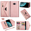For Samsung Galaxy S8+ Skin Feel Zipper Horizontal Flip Leather Case with Holder & Card Slots & Photo Frame & Lanyard & Long Rope(Rose Gold)