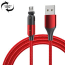 FXCM-WY09 2.4A USB to Micro USB 180 Degree Rotating Elbow Charging Cable, Length:1.2m(Red)