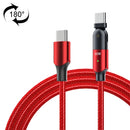 FXCTL-WYA09 60W 3A USB-C / Type-C to Type-C 180 Degree Rotating Elbow Fast Charging Cable, Length:2m(Red)
