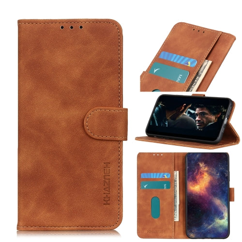 For Vivo Y20 KHAZNEH Retro Texture PU + TPU Horizontal Flip Leather Case with Holder & Card Slots & Wallet(Brown)