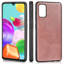 For Samsung Galaxy A41 (EU) Crazy Horse Textured Calfskin PU+PC+TPU Case(Rose Gold)