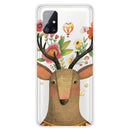 For Samsung Galaxy M51 Shockproof Painted Transparent TPU Protective Case(Flower Deer)