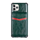 For iPhone 11 Pro Max Flip Card Bag Copper Buckle TPU + PU Leather Back Cover Shockproof Case with Card Slots & Photo Frame(Dark Green)