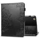 For iPad 2 / 3 / 4 Halfway Mandala Embossing Pattern Horizontal Flip PU Leather Case with Card Slots & Holder(Black)