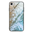 For iPhone SE 2020 / 8 / 7 Marble Pattern Glass Protective Case(DL06)