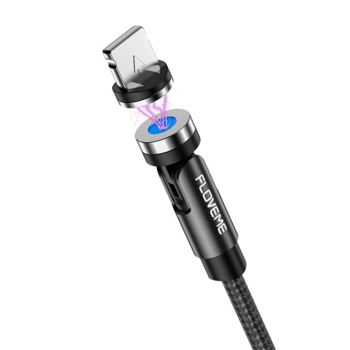 FLOVEME YXF212901 2.1A 8 Pin 360 Degree Rotation Braided Magnetic Charging Cable, Length: 1m(Black)