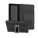 For Huawei MediaPad T5 Tire Texture Shockproof TPU + PC Protective Case with Holder(Black)