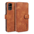 For Samsung Galaxy M31s DG.MING Retro Oil Side Horizontal Flip Case with Holder & Card Slots & Wallet(Brown)