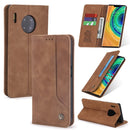 For Huawei Mate 30 Pro POLA 008 Series Retro Classic Magnetic Horizontal Flip Leather Case with Holder & Card Slots(Brown)