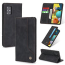 For Samsung Galaxy A51 5G POLA 008 Series Retro Classic Magnetic Horizontal Flip Leather Case with Holder & Card Slots(Black)