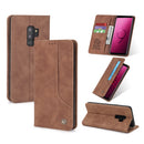 For Samsung Galaxy S9+ POLA 008 Series Retro Classic Magnetic Horizontal Flip Leather Case with Holder & Card Slots(Brown)