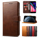 For iPhone 12 Pro Max GUSSIM Business Style Horizontal Flip Leather Case with Holder & Card Slots & Wallet(Brown)