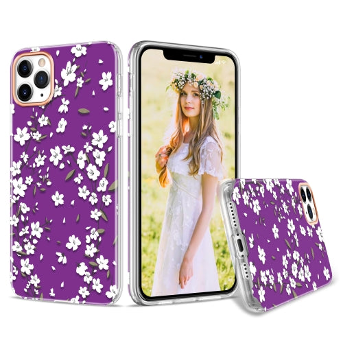 For iPhone 11 3D Cherry Blossom Painted TPU Protective Case(Purple)
