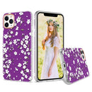 For iPhone 11 Pro 3D Cherry Blossom Painted TPU Protective Case(Purple)