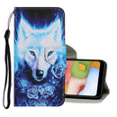 For Samsung Galaxy A01 Coloured Drawing Pattern Horizontal Flip PU Leather Case with Holder & Card Slots & Wallet & Lanyard(Rose Wolf)