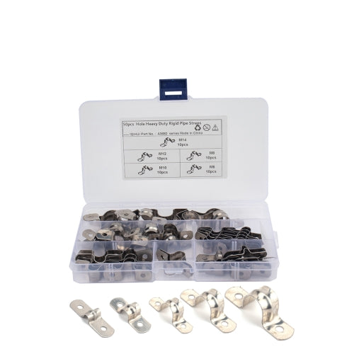 50 in 1 Stainless Steel Hole Tube Clips U-tube Clamp Connecting Ring Hose Clamp