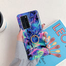For Huawei P40 Pro / Pro+ Laser Marble Pattern TPU Protective Case with Ring Holder(Fantasy)